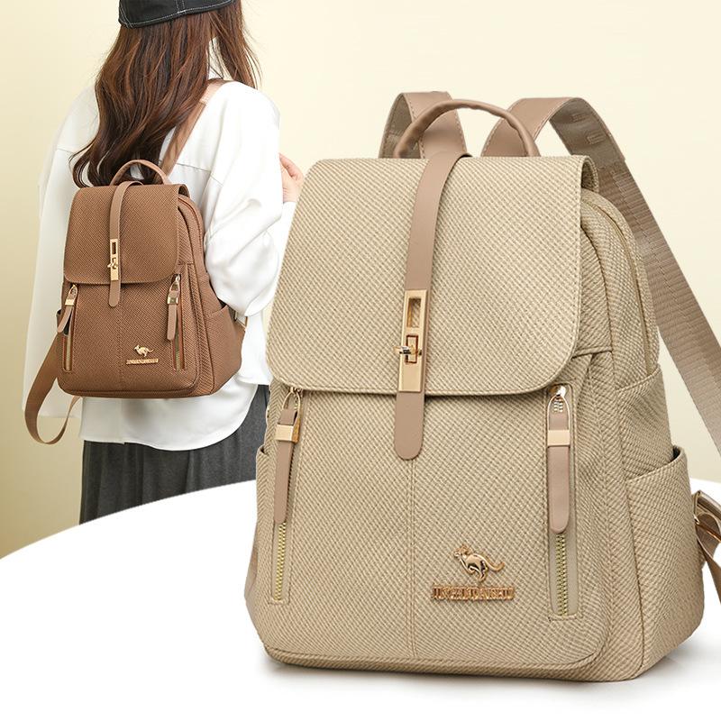 Schoolbag Backpack Women's 1011 New Korean Version Simple and Fashionable Women's Backpack Commuting Trendy with Large Capacity Shoulder Leisure Bag