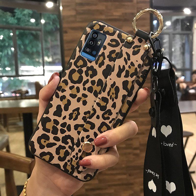 Kickstand Durable Phone Case For ZTE Blade A71/Optus X Swift 5G Back Cover Soft case Flower Fashion Design Lanyard Ring