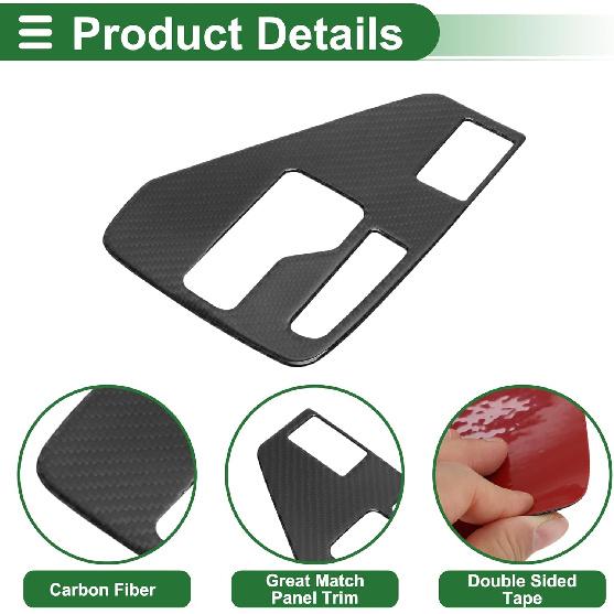 Central Control Gear Shift Panel Trim Cover for Subaru Crosstrek 2024-2025 Gear Shift Control Anti-Scratch Panel Sticker Carbon Fiber Black Half Pack