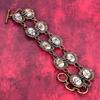 Pulseira de magnesita cavalo selvagem pulseira enrolada em fio de cobre pulseira de corrente ajustável pulseira de pedras preciosas joias de cobre feitas à mão presentes de casamento