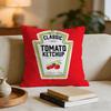 Funny Ketchup Label Cushion Cover Short plush pillowcase for bed sofa carwashable