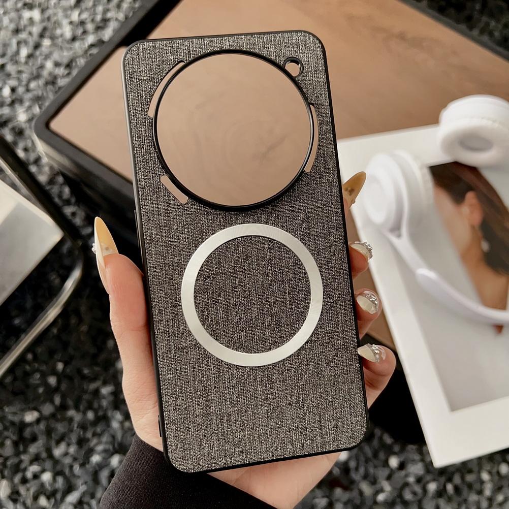 

Magsafe Магнитный простой кожаный чехол для Nothing Phone 3a Pro phone 3a nothing phone 2a Роскошный тканевый чехол для беспроводной зарядки Nothing Phone 2a серый