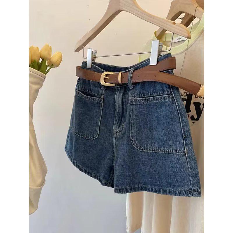 2023 Retro Spicy Girl High-Waist Denim Shorts: Plus Size, Slimming A-line, Wide Leg, Trendy Summer Hot Pants
