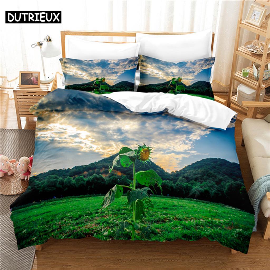 

Comforter Sunflower Bedding Set 3D Bedding Digital Printing Queen Size Bedding Set Fashion Design Comforter (quilt)-EU Single(135*200cm)3pcs