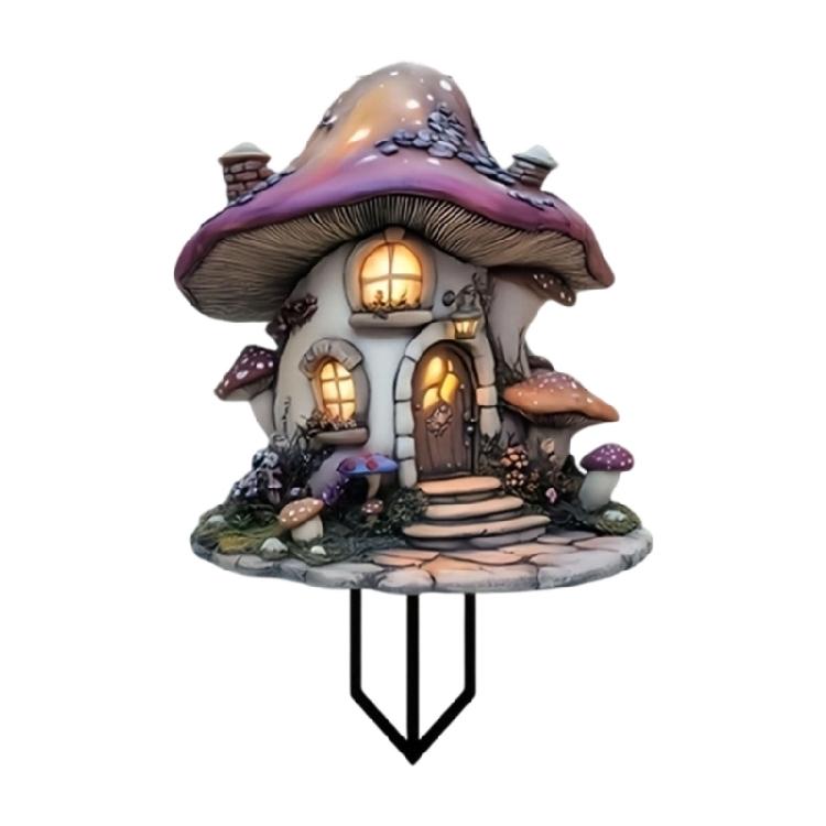Acrylic Garden Stake Decoration Mushroom Yard Stakes Ornament Waterproof Garden Statue for Outdoor Decoration