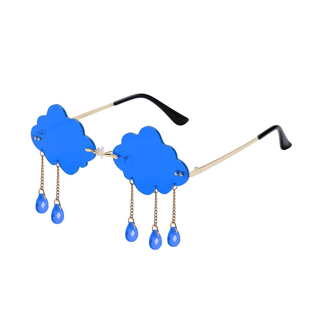 Men And Women Uv400 Shades Steampunk Sunglasses Rimless Sunglasses Clouds Tassel Sunglasses Disco Glasses