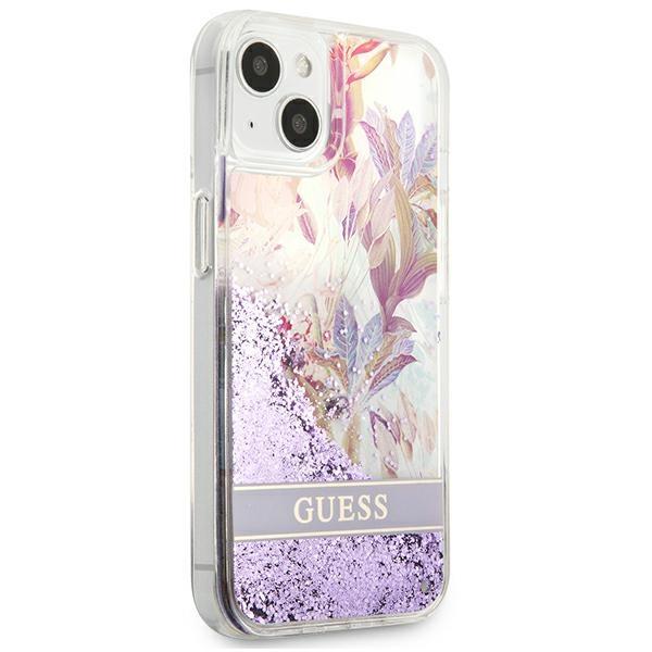 Guess Guhcp13Slflsu Iphone 13 Mini 5,4 Fioletowy/Purple Hardcase Flower Liquid Glitter