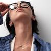 APM Monaco necklace MORSE CODE Series [Romantic Confession] FUN CRAZY LOVE Mini Stone-Inlaid Love Silver Love Lock Necklace F (One Size) Endless Love
