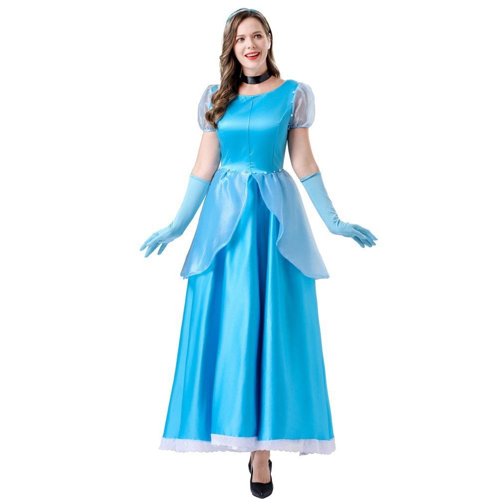 Adult Cinderella Princess Cinderella Dress, Blue Dress Princess Performance Costume, Drama Performance Costume S