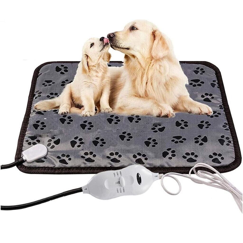 Pet Heating Pad Cat Dog Electric Heat Mat Heated Bed 70*45cm Oxford Cloth Leather 3 Gears Temperature Adjustment 1.5m Power