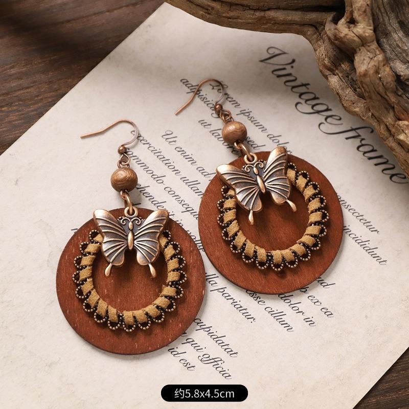 Pendientes bohemios vintage diseño nicho pendientes largos con flecos pendientes de vacaciones mujeres