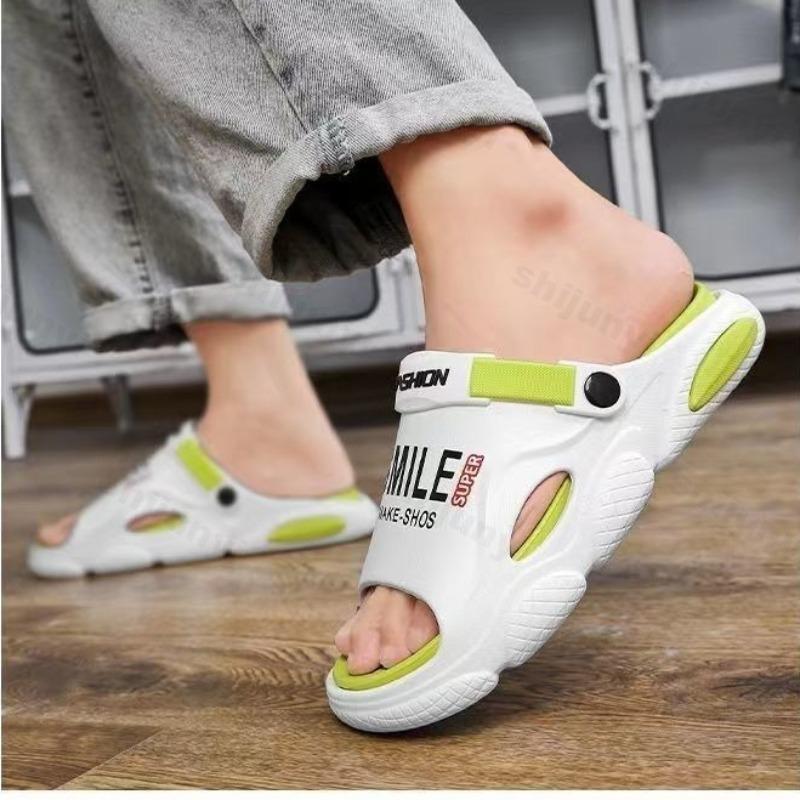 Fashion Summer Men's Slippers Anti-Slip Beach Sports Casual Shoes Trendy Thick Bottomed Adult Footwear 2025 New Indoor Bathroom Slippers