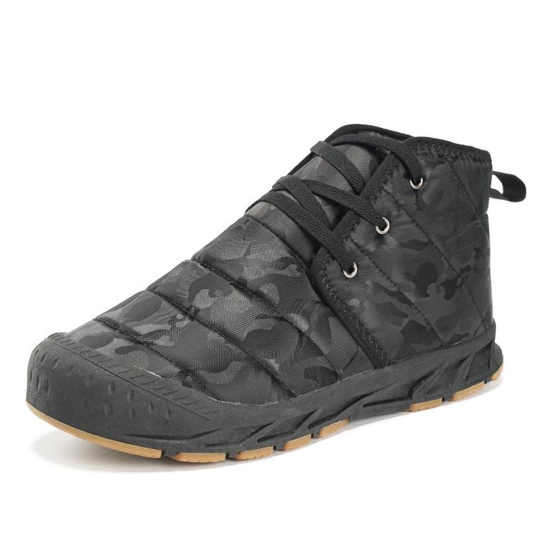 Waterproof Camo High-Top Snow Boots: Non-Slip, Velvet-Lined, Warm Outdoor Cotton Shoes for Autumn & Winter