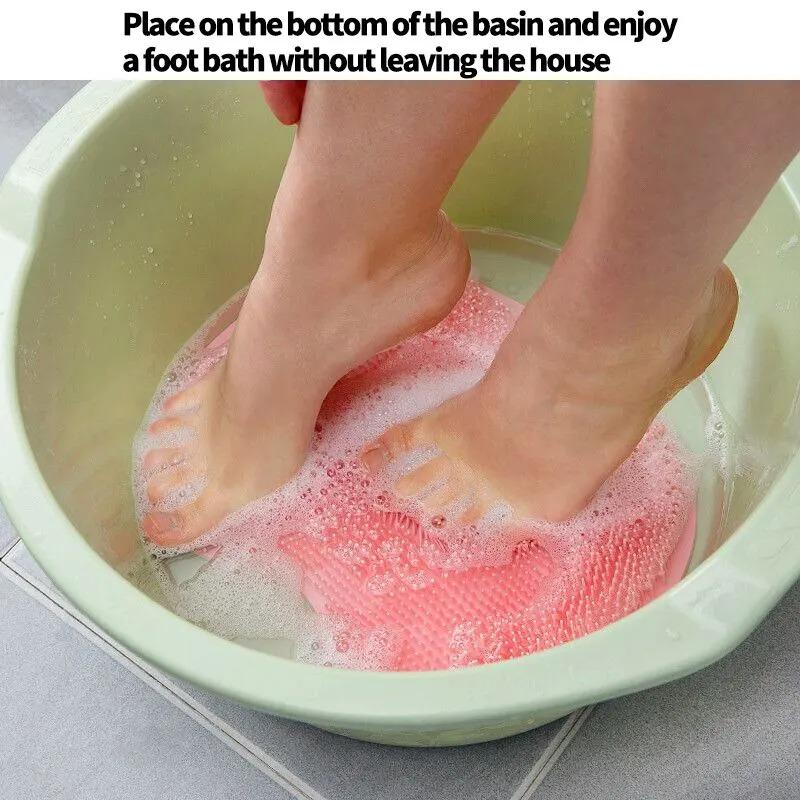 Foot Scrubbing Pad Bathroom Bath Brush Multifunctional Scrubbing Foot Massage Pad Non-slip Foot Pad Silicone Bath Brush