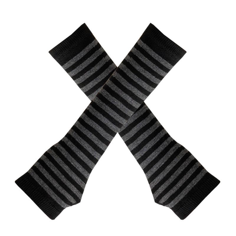 

Korean Style Black & White Striped Unisex Fingerless Long Sleeve Christmas Cosplay Cover One Size