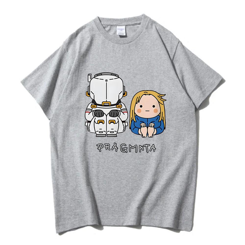 

PRAGMATA Hugh & Diana Sitting T-shirt Summer Unisex Streetwear Funny Cartoon Graphic Print T Shirt Short Sleeve Cotton Tee Sh... 5XL