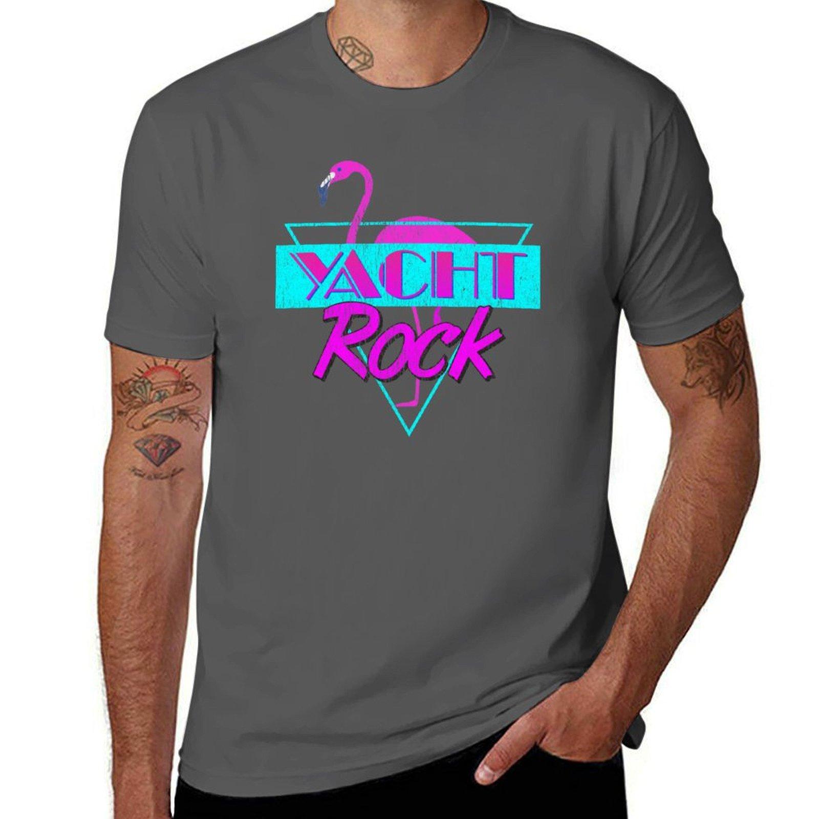 

Yacht Rock Retro Flamingo T-Shirt cotton tshirt 100% t shirts designer man t shirt cotton T-Shirt 4XL