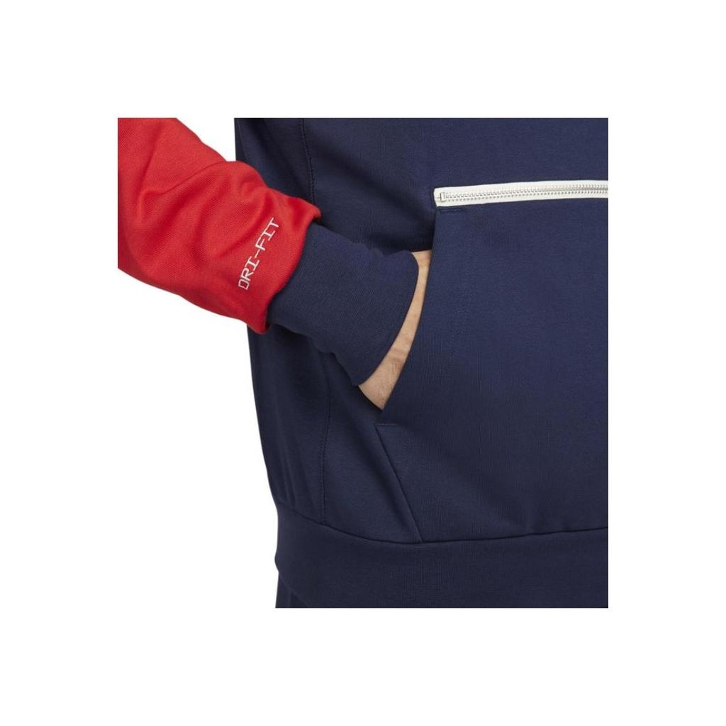 Nike American Retro Color Block Logo Print Long Sleeve Hoodie Men Hoodies Blue Red DV4934-410