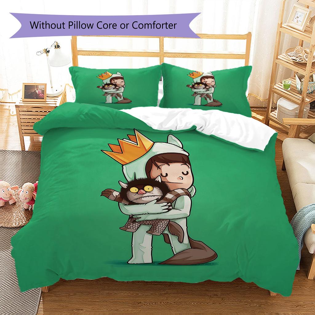 Where the Wild Things Are Pattern Bedding,Quilt Set Quilt Cover Pillowcase Home Birthday Gift(1 * duvet cover + 2 * pillowcase, without core)