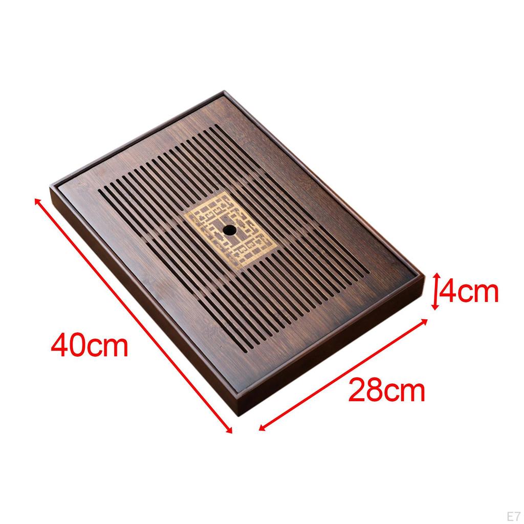 Bamboo , Drainage Type Plate, Tea Set Accessory, Serving Tray for Room