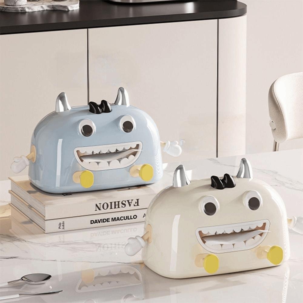 Cute Desktop Tissue Case with Phone Holder Facial Tissue Holder Cartoon Tissue Box  Entrance Hall