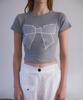 ROSEFRANTZ Lace Ribbon T-Shirt [Gray]