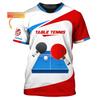 Camisetas de Ping Pong con Estampado Completo para Hombre Verano Manga Corta Cuello Redondo Camisetas de Tenis de Mesa Ropa Camisetas Tallas Grandes para Hombre Tops