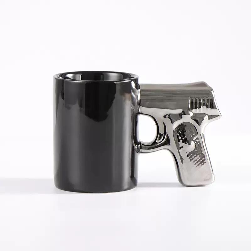 ceramic gun mug cup pistol gun handle mug cup sheriff mug