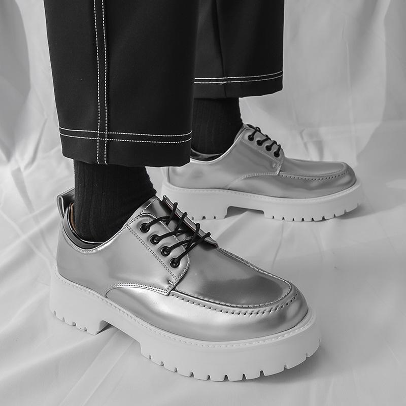 

Men s casual leather shoes 46 large size foreign trade new men s platform leather shoes fashion British style lace-up leather shoes 46