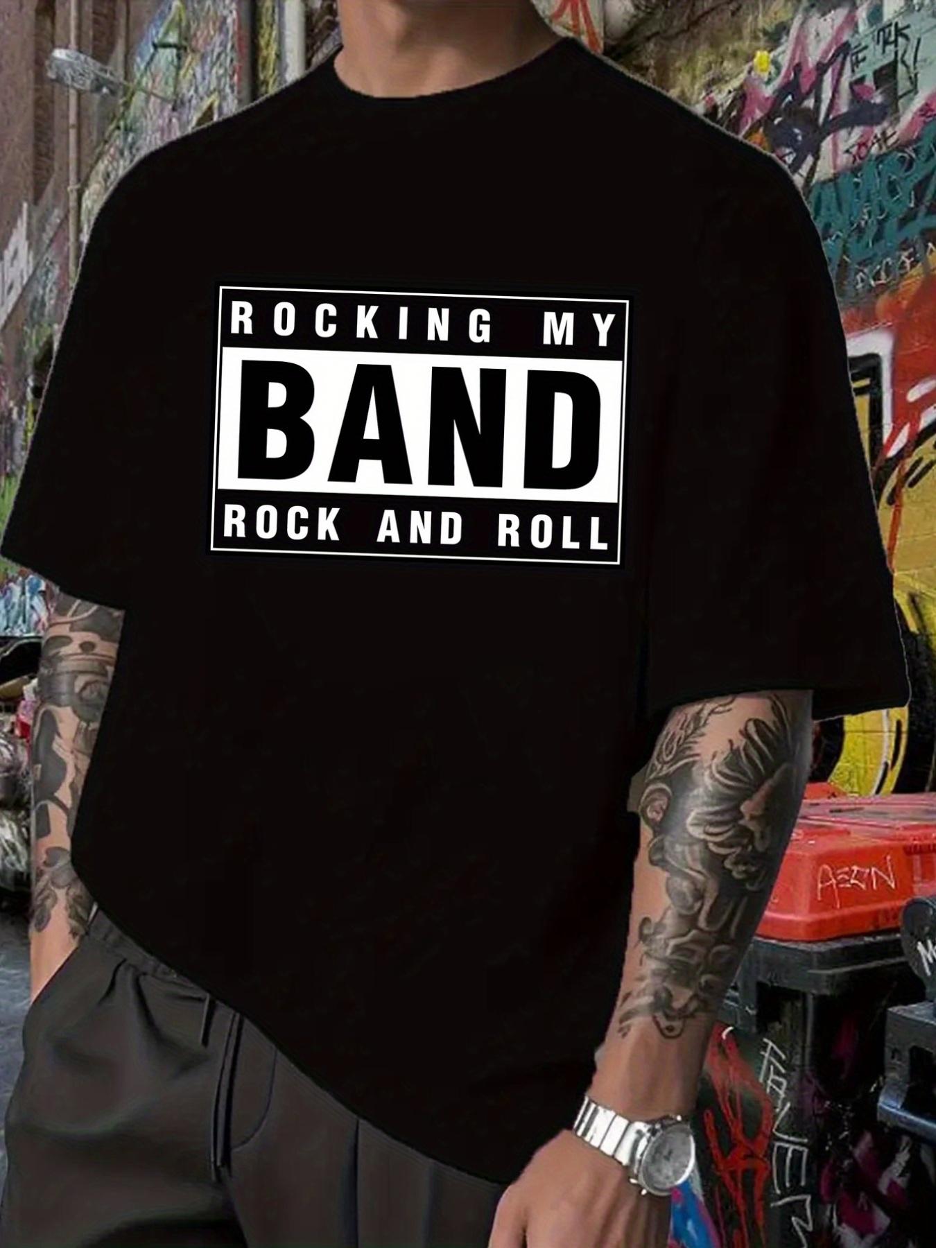 Rock Band Graphic T-shirt -  Rocking My Band  Design M