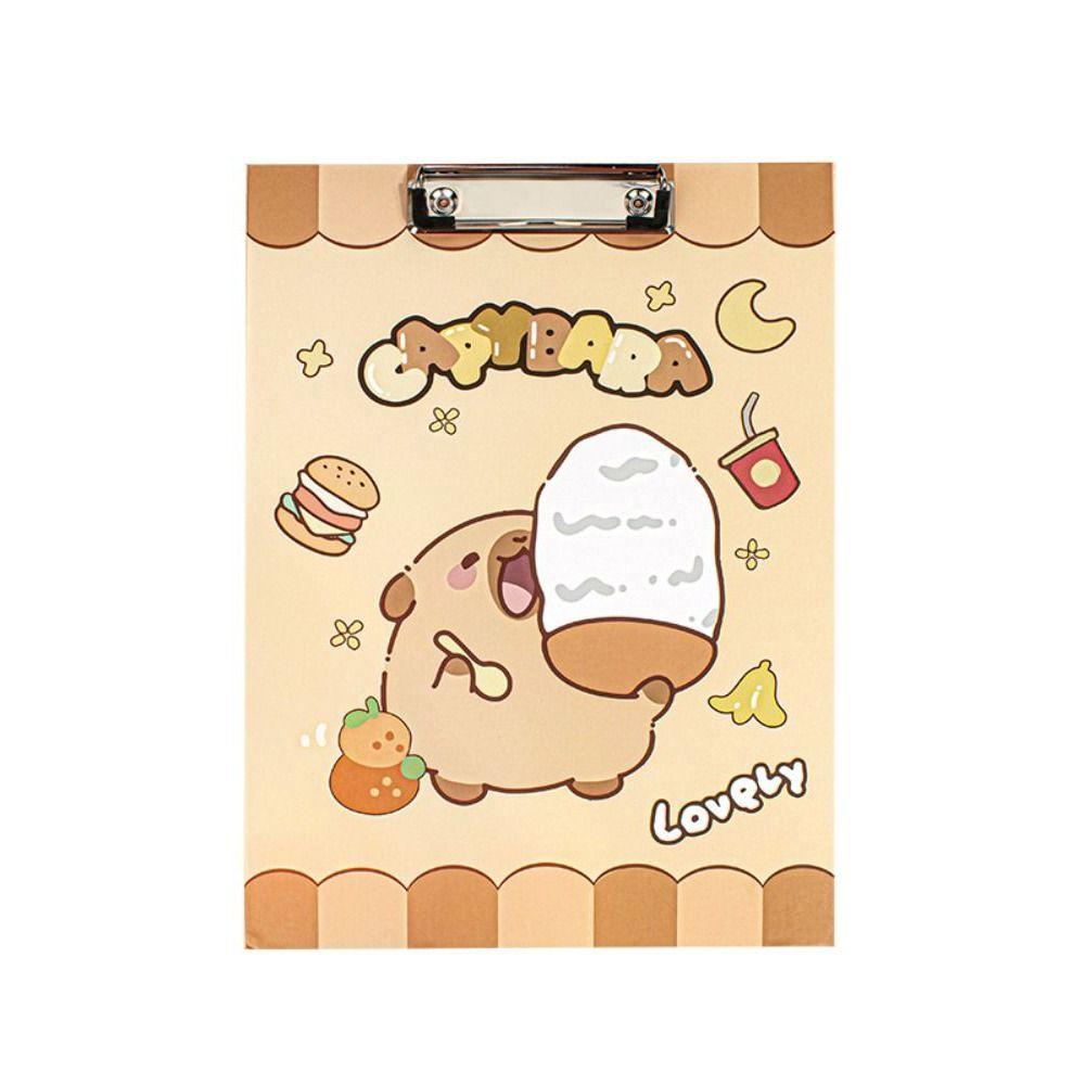 Aesthetic A4 Board Clip Folder File Storage Writing Clipboard Capybara File Folder  File Organizer