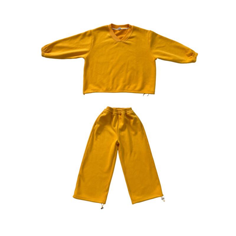 

Kids Fleece Sweatshirt & Sweatpants Two-Piece Set - 2025 Autumn/Winter Korean Style Boys Solid Color. 140cm