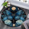 Butterfly Round Area Rug,Carpet Rug for Living Room Bedroom Sofa Playroom Decor,Non-slip Floor Mat