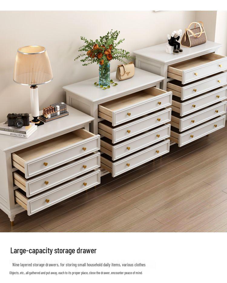 American Solid Wood Multi-Drawer Storage Chest for Bedroom & Living Room