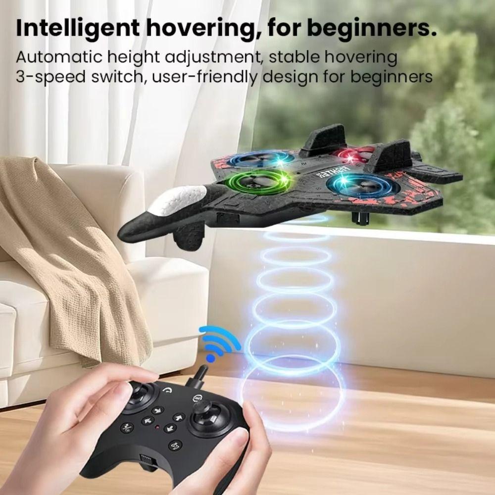 Gravity Sensing Four Motor Helicopter Toy Rechargeable RC Hobby Jet Plane Home Decor