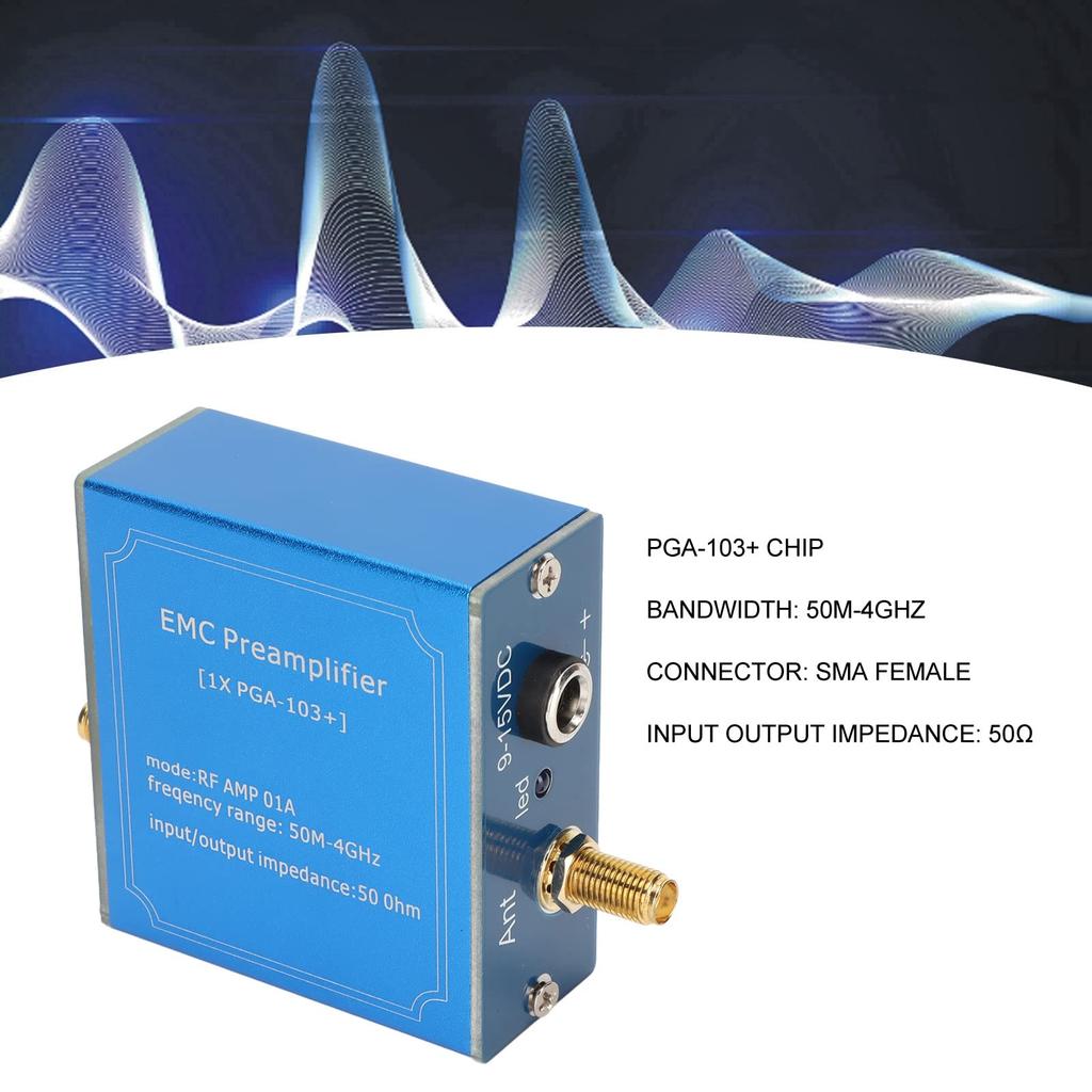 Low Noise Amplifier, 20dB High Gain 50MHz-4GHz Wideband LNA Module, Ultra-Linear Low Noise Monolithic Amplifier for Communication Systems, SMA Female