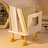 Bear Bookend Organizer with Multi-Tier Shelves Cute Desktop Bookshelf for Office Dorm Room Space-Saving Plastic Storage Rack for Book Files & Supplies