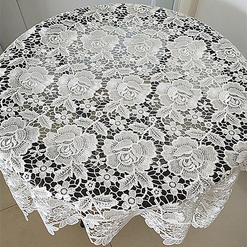 NEW Square Rose Flower Tablecloth Embroidery Dining Table Cover Cloth Kitchen Christmas Wedding Table Decoration and Accessories