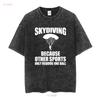 Coole Fallschirmspringer Kunst Für Fallschirmsprung Fallschirm Fallschirmspringer T-Shirt lang oder kurzärmelig vintage Gewaschen Streetwear Lässig Grafik