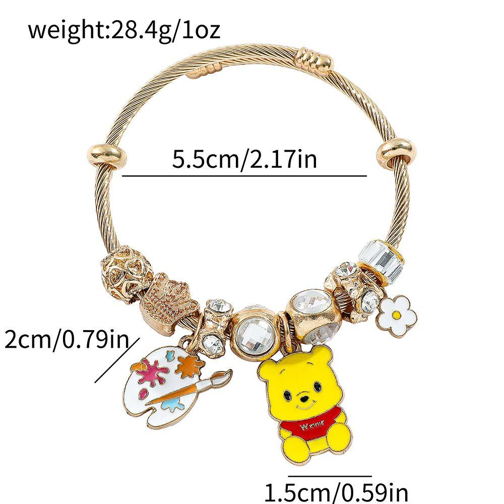 Winnie The Pooh Cartoon Peripheral Cartoon Bracelet Beaded Diy Jewelry Couple Cartoon Accessories Niche Children's Gifts