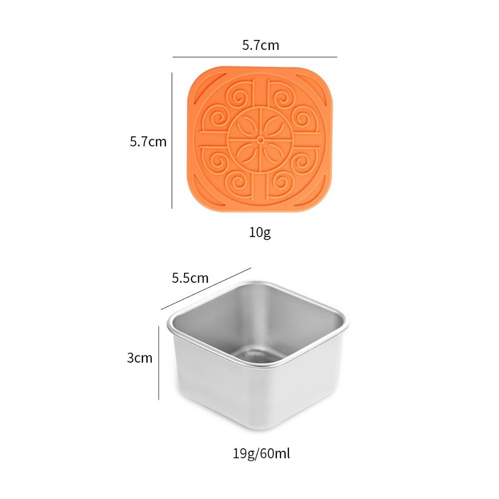 

Portable Stainless Steel Snack Container Leakproof Stackable Salad Box with Silicone Lids Small Sauce Cup оранжевый