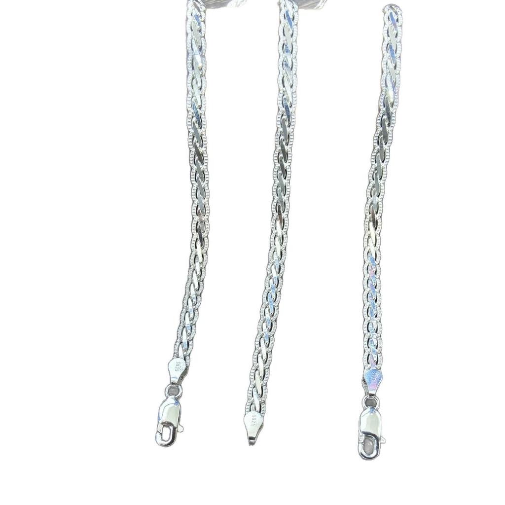 Exquisite 925 Sterling Silver Flat Dragon Scale Chain Necklace - Personalized, Fashionable, Versatile Men's Clavicle Accessory