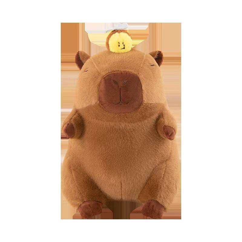 23cm Super Cute Capybara with Bee Capibara Plush Doll Giant Kawaii Stuffed Animal Doll Children Kids Birthday Gift Toys