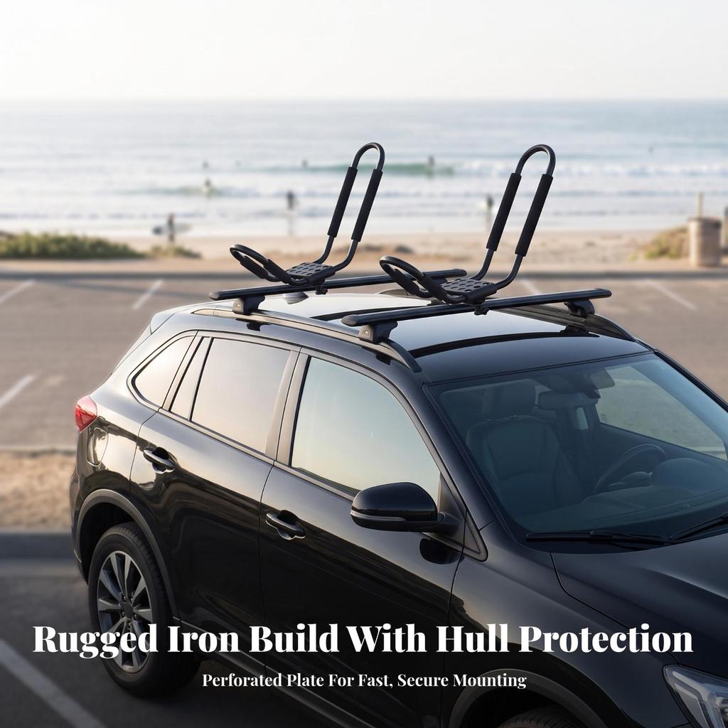Kayak Rack with Mounting Hardware Padded Carrier Safeguarding for Kayakers