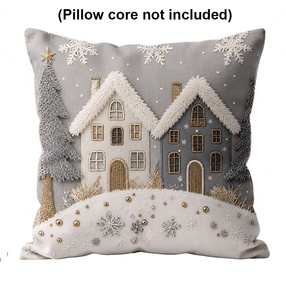 Soft Throw Cushion Case Tree Xmas Pillowslip Home Decor Snowman Pillow Cover Bedroom