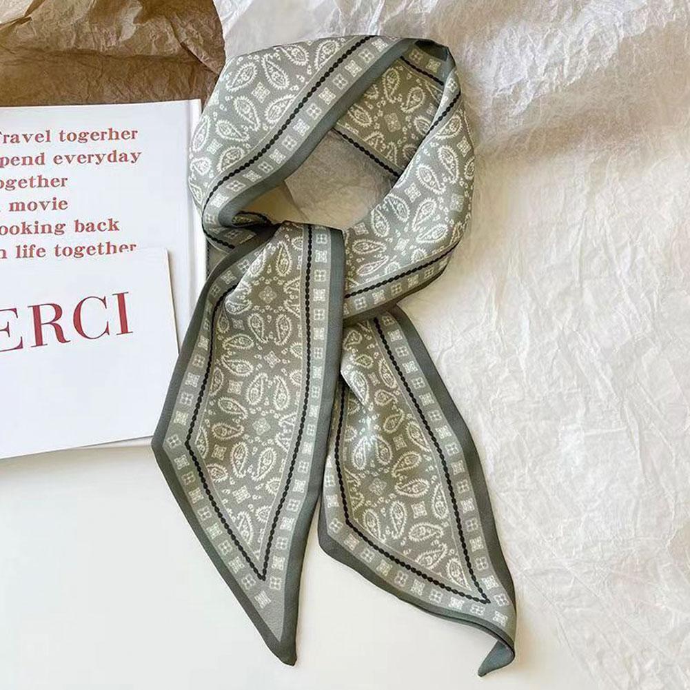 Elegant French Scarf Hair Band Bow Ribbon Multifunctional Scarf Vintage Fashion Triangle Access G3R5