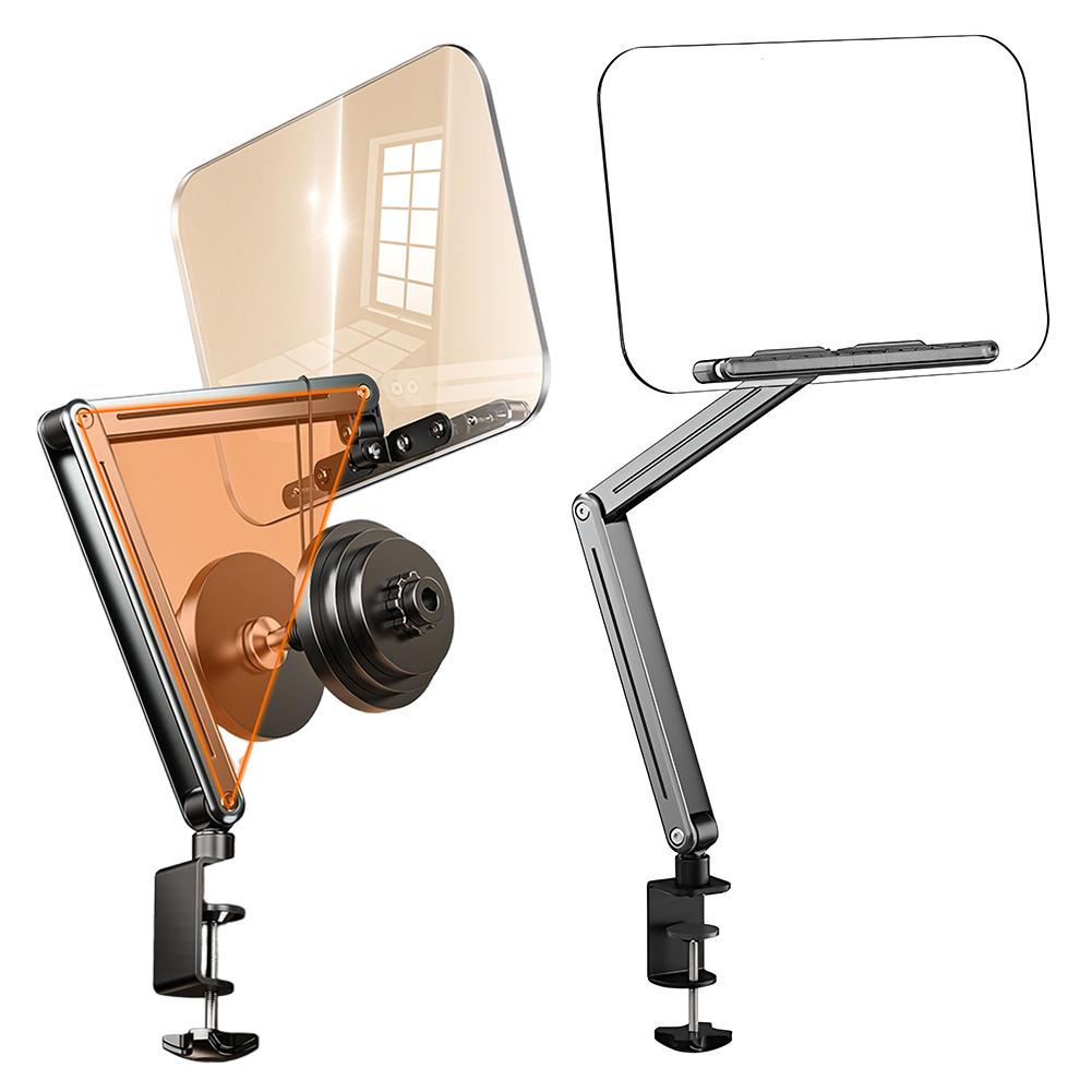 Acrylic Book Stand Adjustable Height Desk Clamp Book Stand 360° Rotating Foldable Book Support for Recipe Sheet Music Tablet