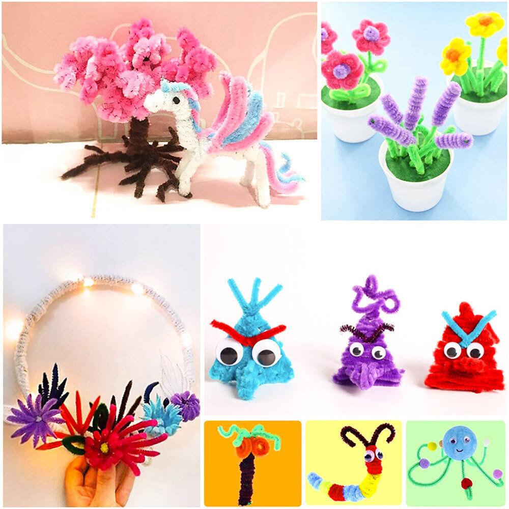 10/50/100 Stück 30cm Mehrfarbige Chenille-Drehdrahtstiele Pfeifenreiniger Plüschstab für DIY Lernspielzeug Handgefertigtes Material