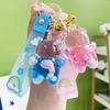 Yousheng Mini Bear Keychain with Pendant Charm Acrylic Metal Bag Charm Wristlet Bracelet Key Ring for Women Girls
