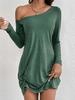 2025 Long Sleeve Loose Solid Colour T-Shirt Casual Elegant And Beautiful Women's Dresses Fashion Summer Dress